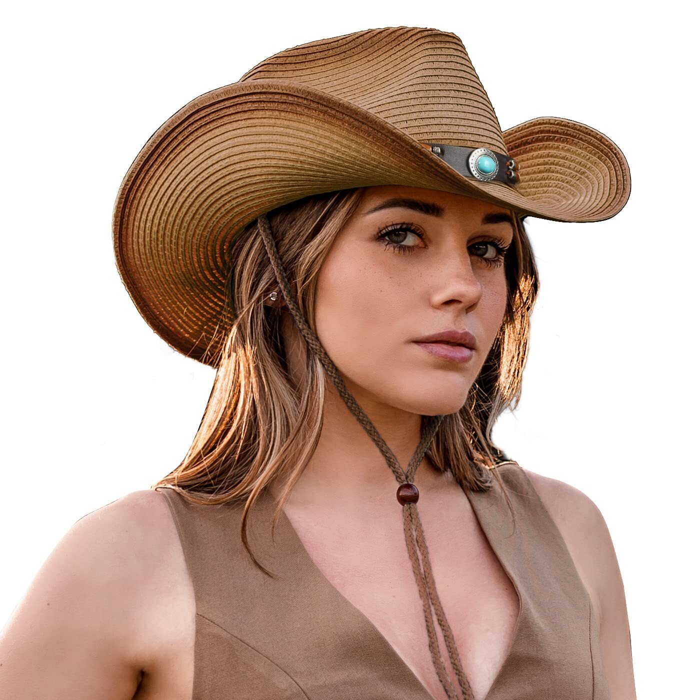 4392 Straw Cowboy Cowgirl Hats For Women And Men Western Country Sun Beach